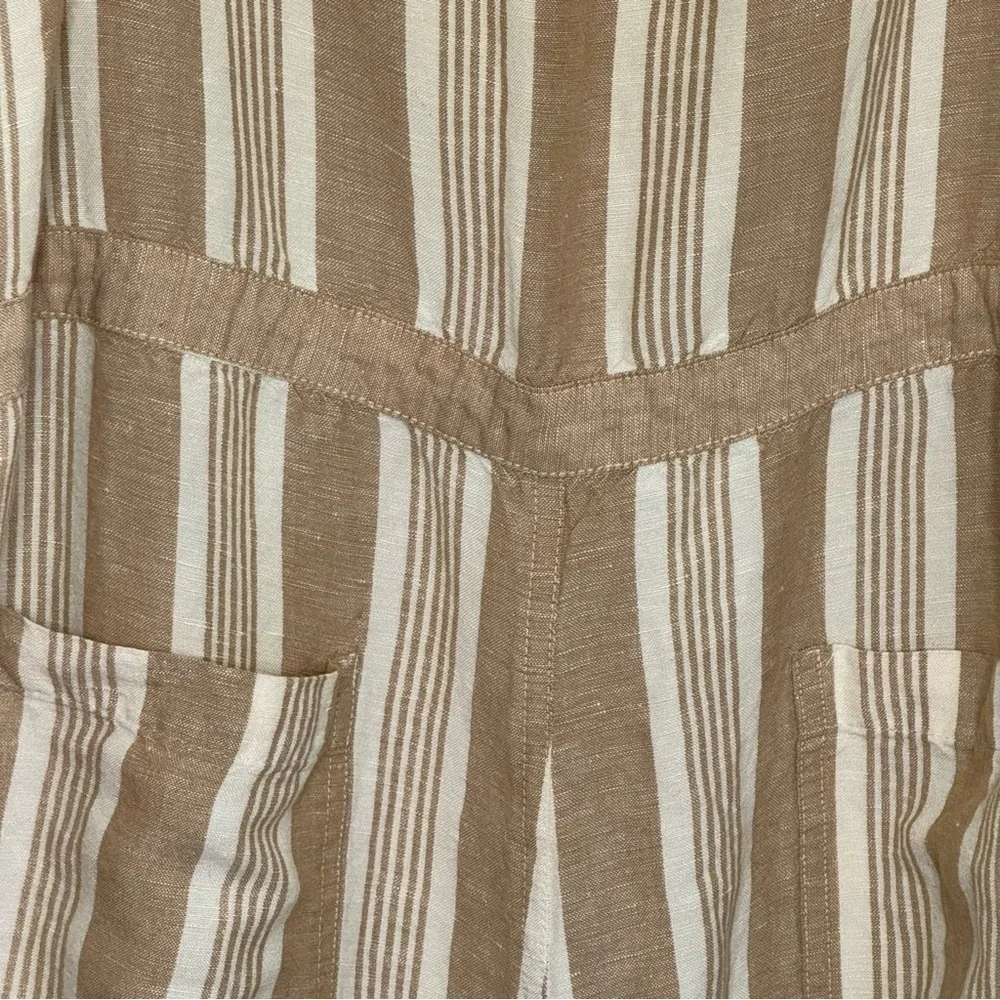 Madewell Striped Tie-Strap Wide-Leg Overalls SZ. XL
